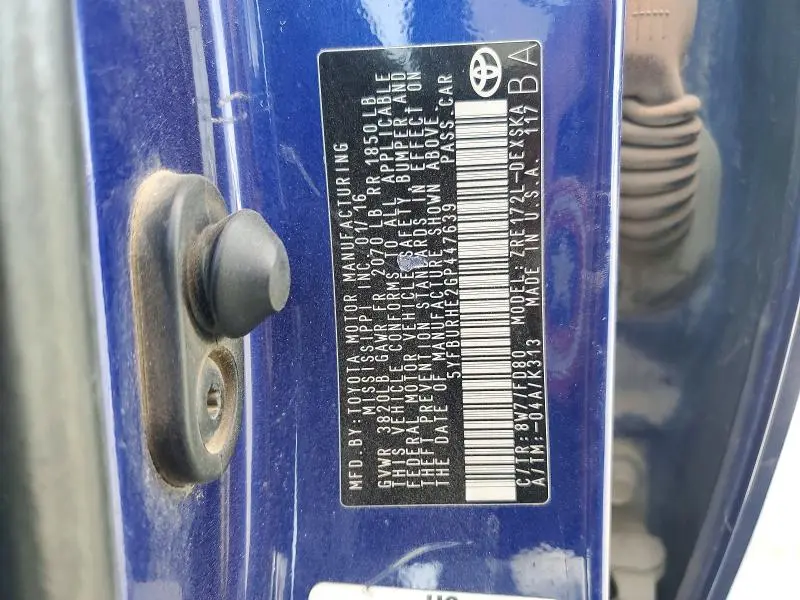 2016 TOYOTA COROLLA S PLUS  