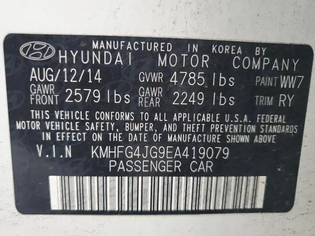 2014 HYUNDAI AZERA   