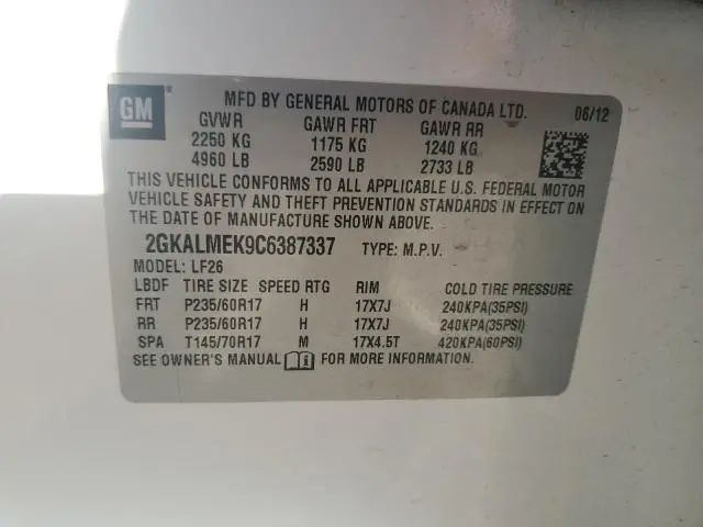 2012 GMC TERRAIN SLE  