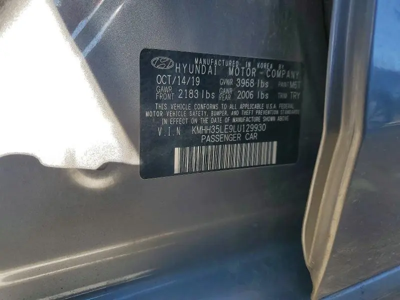 2020 HYUNDAI ELANTRA GT   