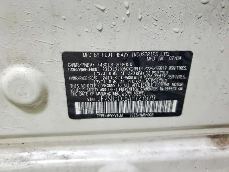 2010 SUBARU FORESTER 2.5X PREMIUM  