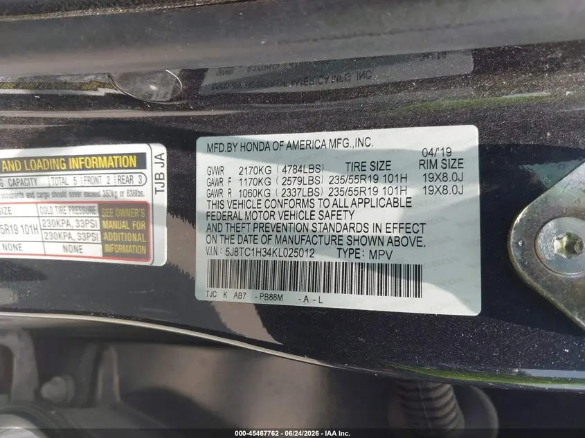 2019 ACURA RDX STANDARD