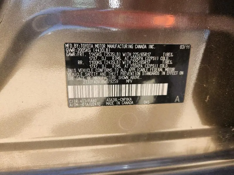 2011 TOYOTA RAV4 BASE  