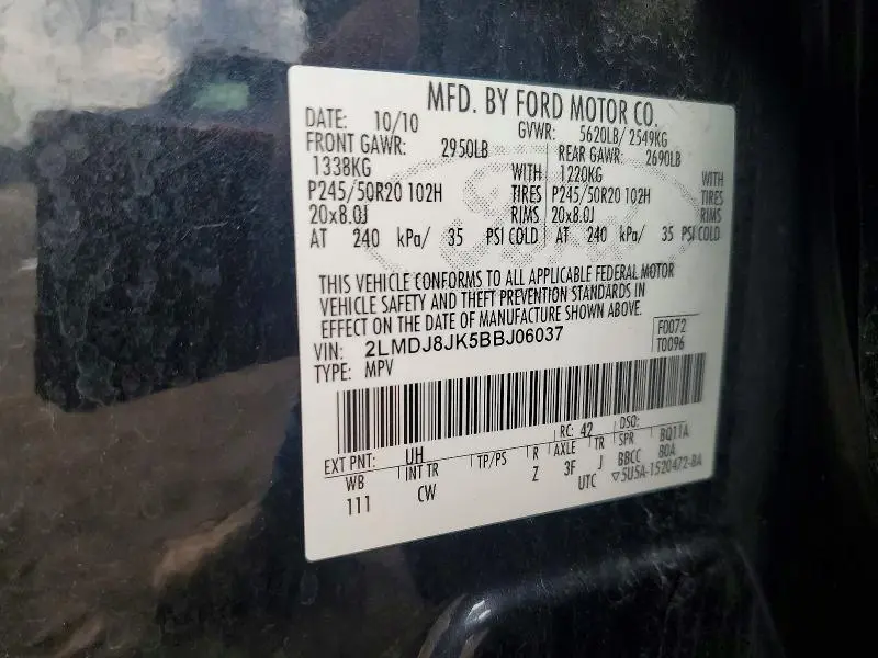 2011 LINCOLN MKX   
