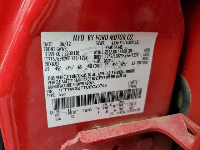 2012 FORD F250 SUPER DUTY  