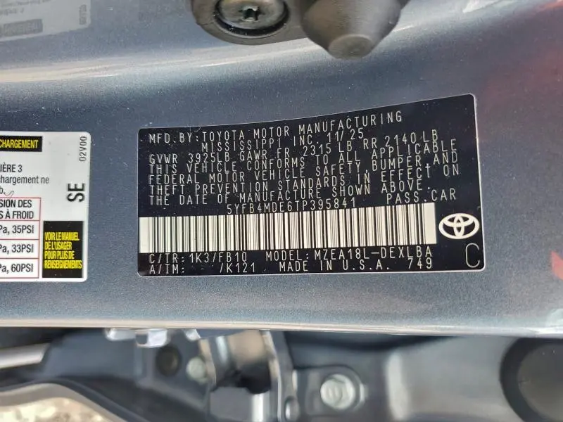 2026 TOYOTA COROLLA LE  