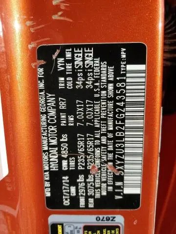 2015 HYUNDAI SANTA FE SPORT   