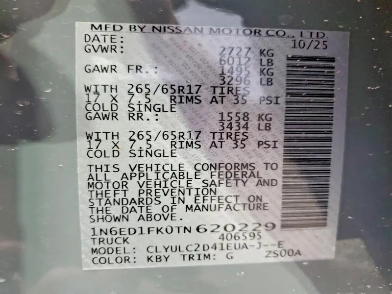 2026 NISSAN FRONTIER SV  