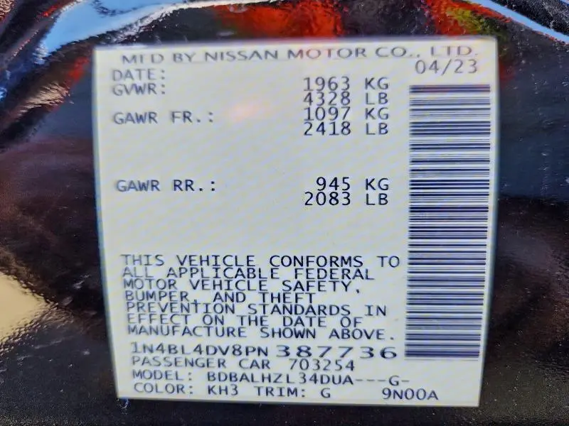 2023 NISSAN ALTIMA SV  