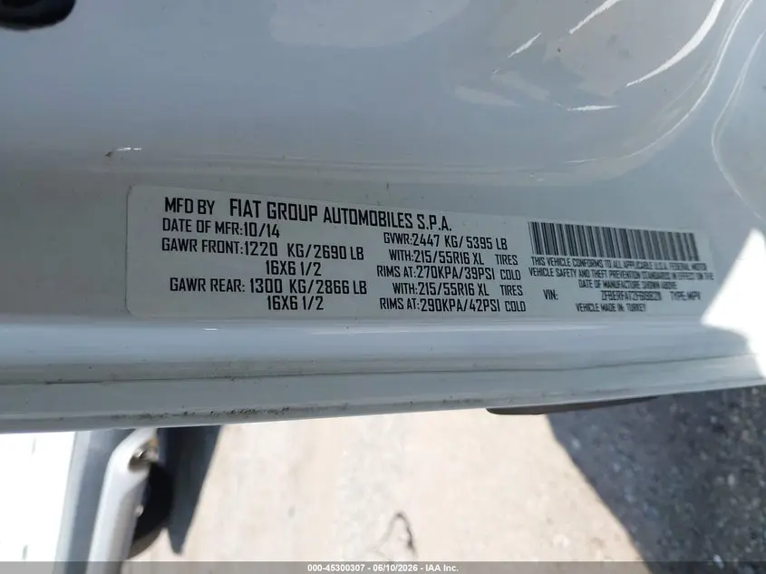 2015 RAM PROMASTER CITY TRADESMAN