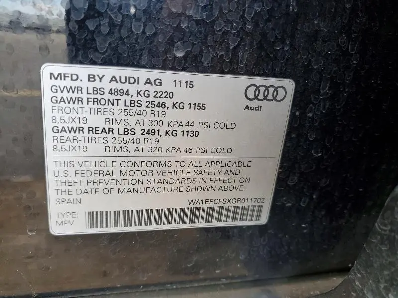 2016 AUDI Q3 PREMIUM PLUS  