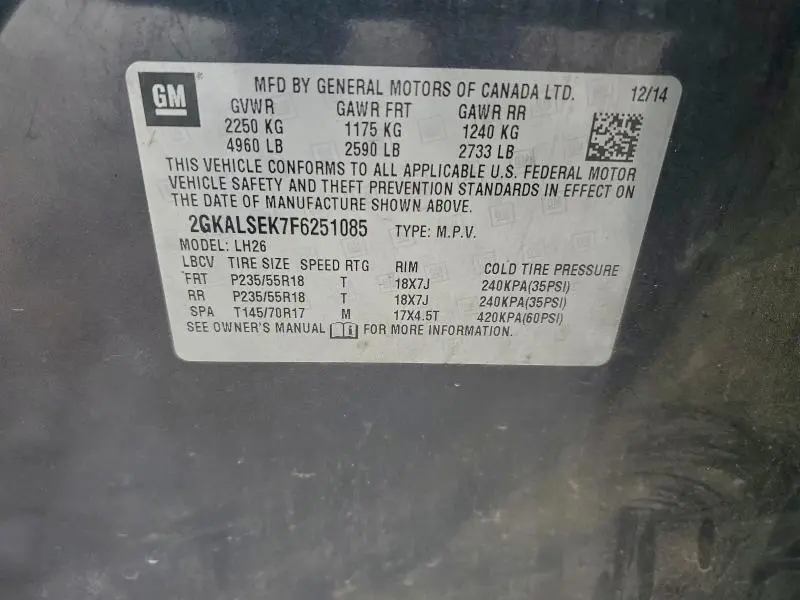 2015 GMC TERRAIN SLT  