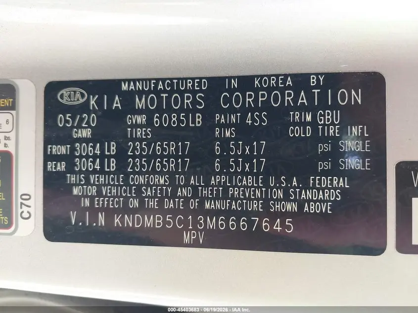 2021 KIA SEDONA LX