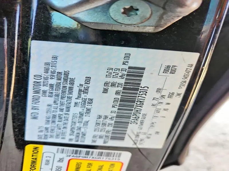 2016 FORD FUSION SE  
