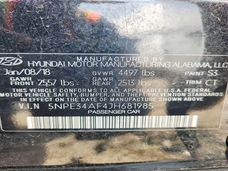 2018 HYUNDAI SONATA LIMITED  