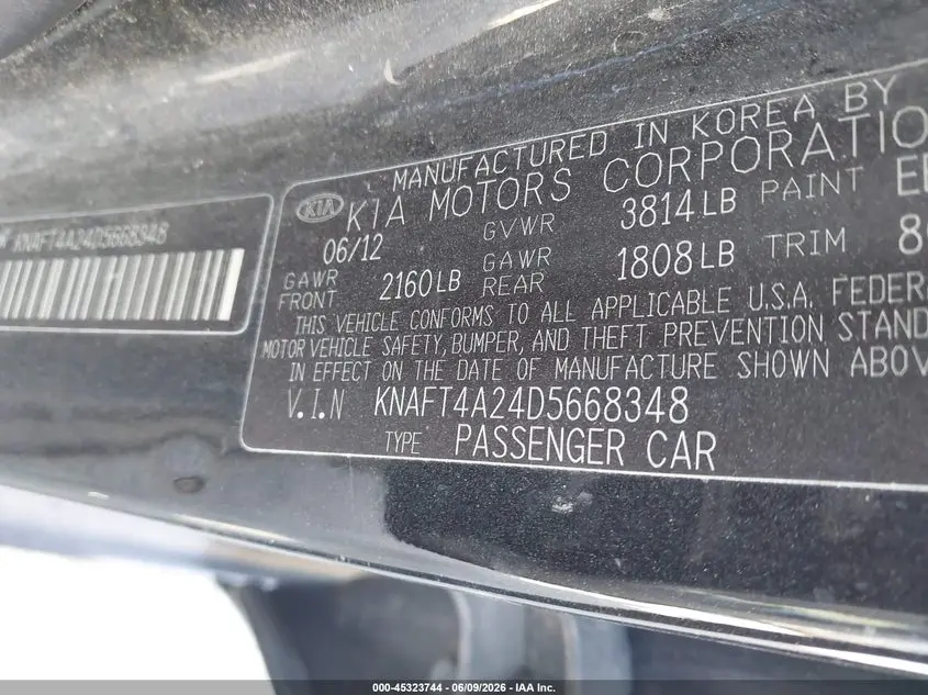 2013 KIA FORTE LX