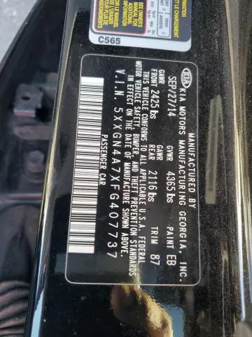 2015 KIA OPTIMA EX  