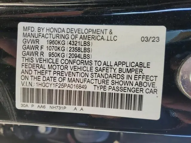 2023 HONDA ACCORD LX  