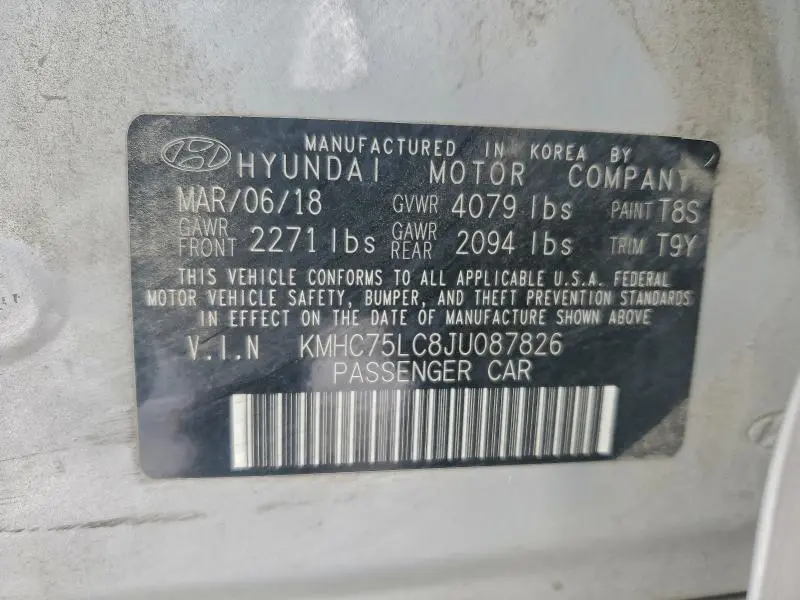 2018 HYUNDAI IONIQ SEL  