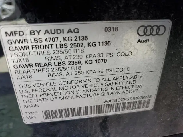 2018 AUDI Q3 PREMIUM  