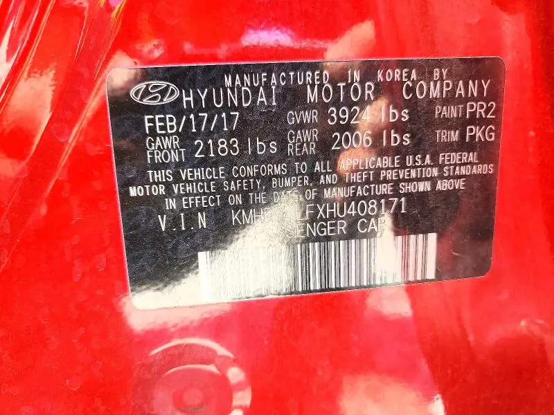 2017 HYUNDAI ELANTRA SE  