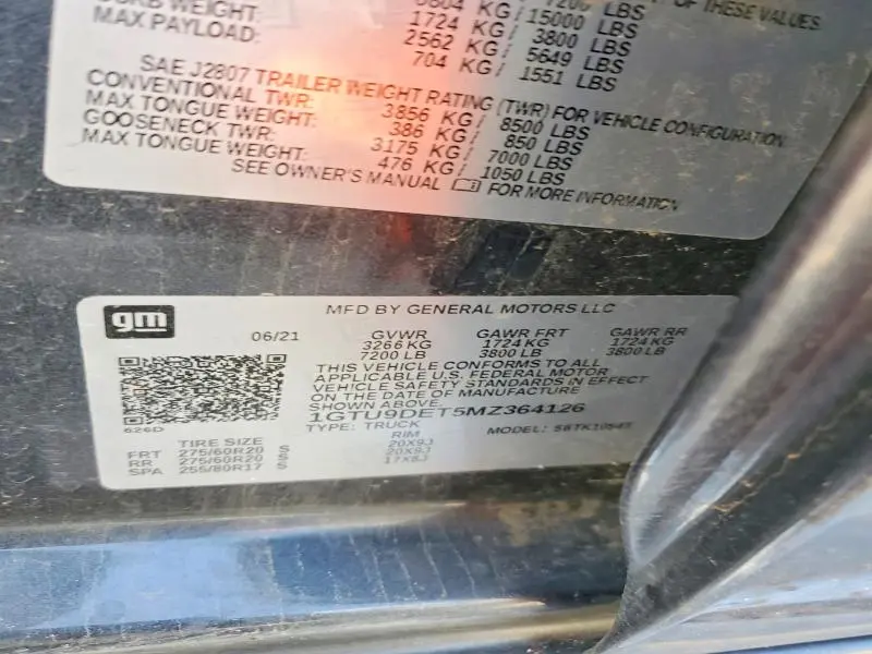 2021 GMC SIERRA K1500 SLT  