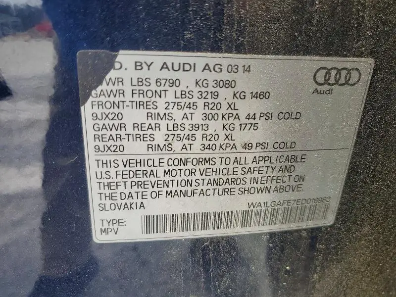 2014 AUDI Q7 PREMIUM PLUS  