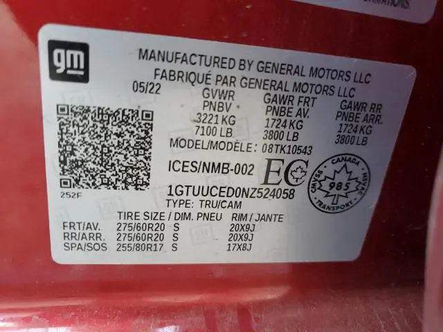 2022 GMC SIERRA K1500 ELEVATION  