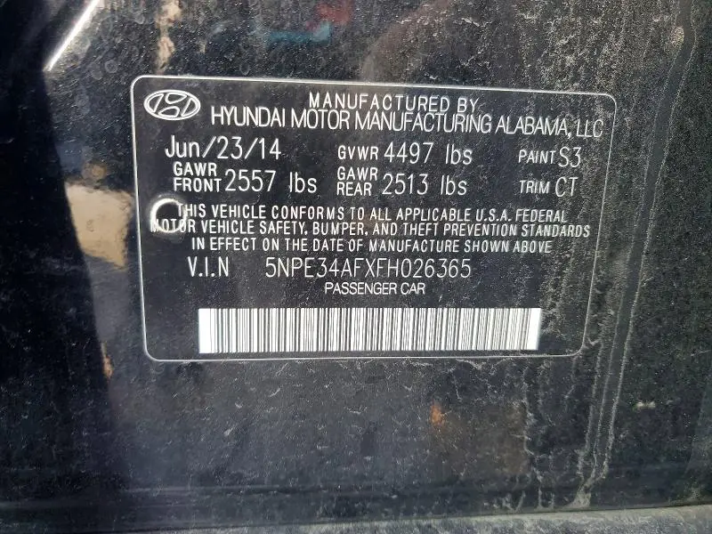 2015 HYUNDAI SONATA SPORT  