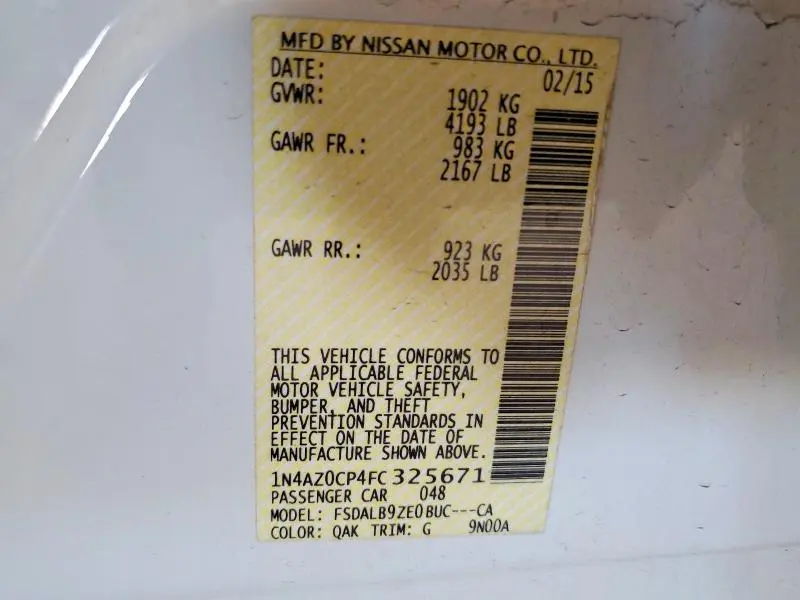 2015 NISSAN LEAF S  