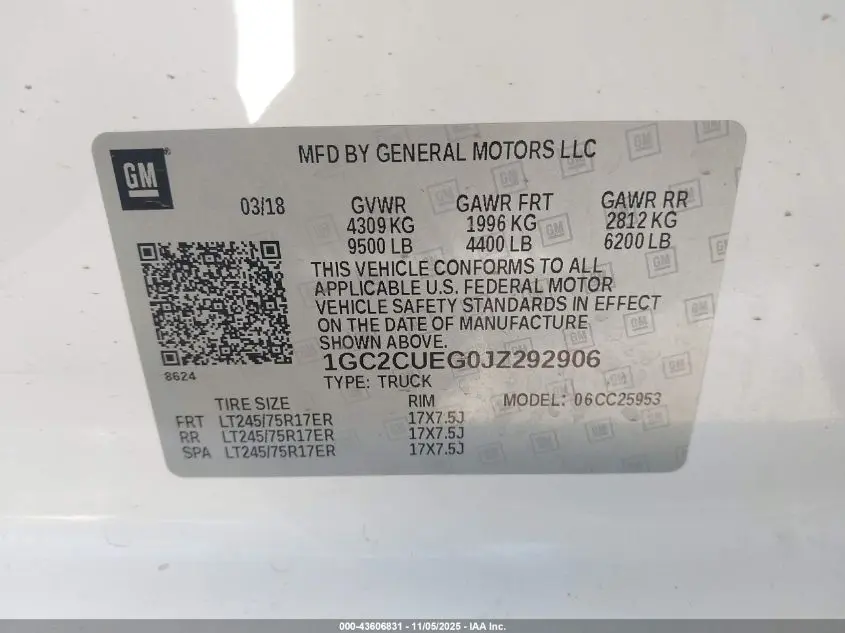 2018 CHEVROLET SILVERADO 2500HD WT