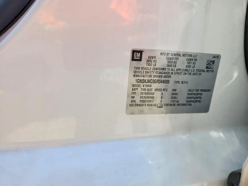 2016 CHEVROLET SUBURBAN K1500 LTZ  