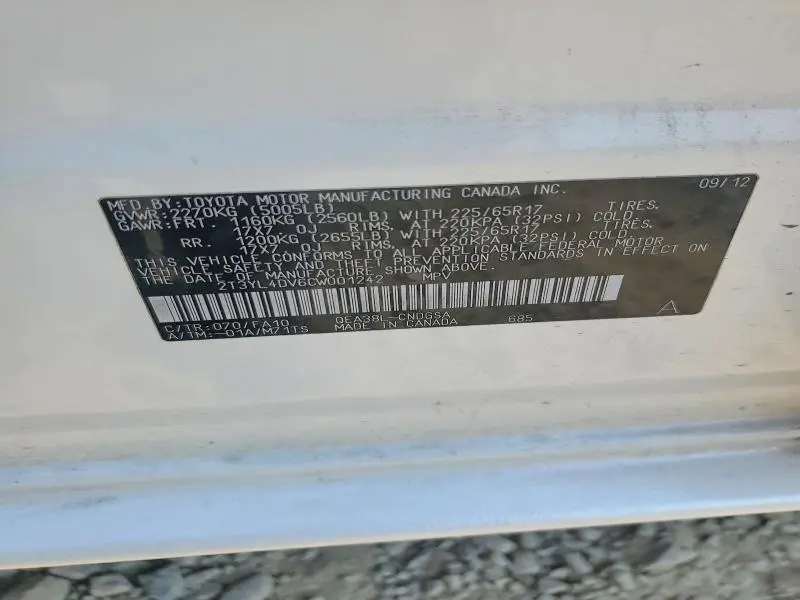 2012 TOYOTA RAV4 EV BASE  