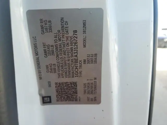 2018 CHEVROLET COLORADO   