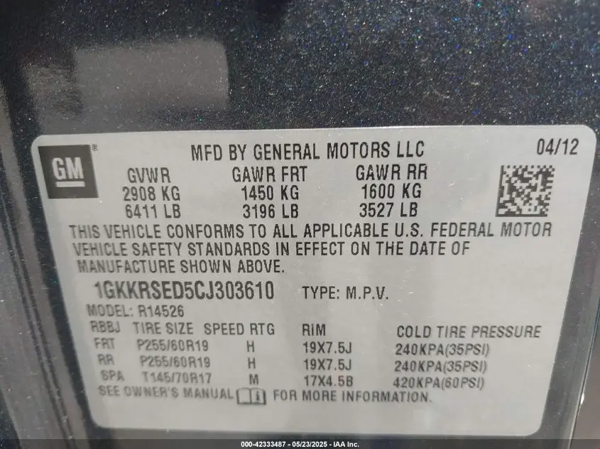 2012 GMC ACADIA SLT-2