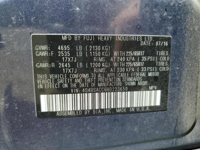 2017 SUBARU OUTBACK 2.5I PREMIUM  