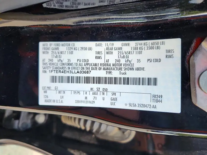 2020 FORD RANGER XL  