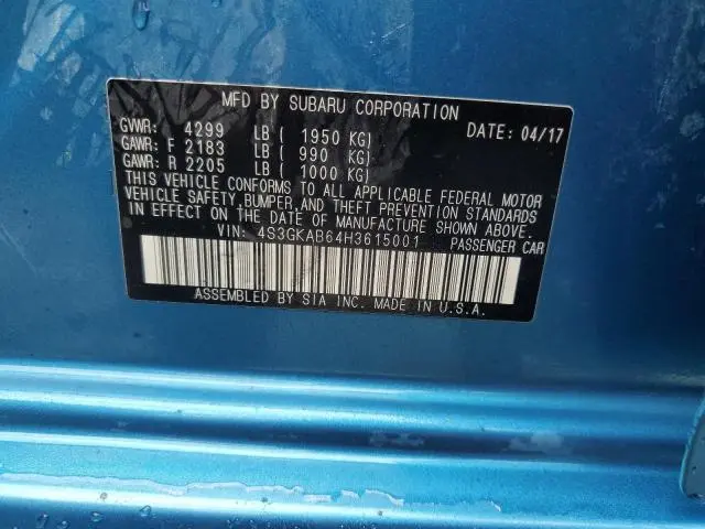 2017 SUBARU IMPREZA PREMIUM  
