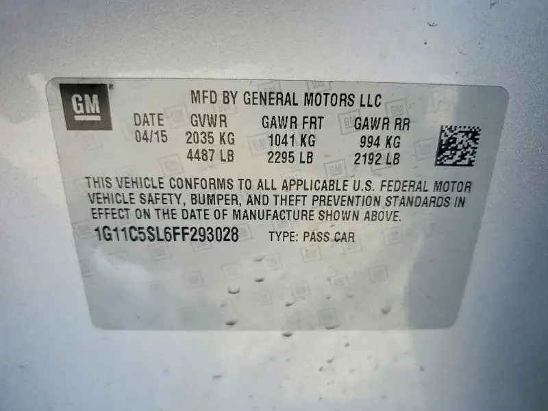 2015 CHEVROLET MALIBU 1LT  