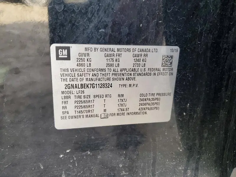 2016 CHEVROLET EQUINOX LS  