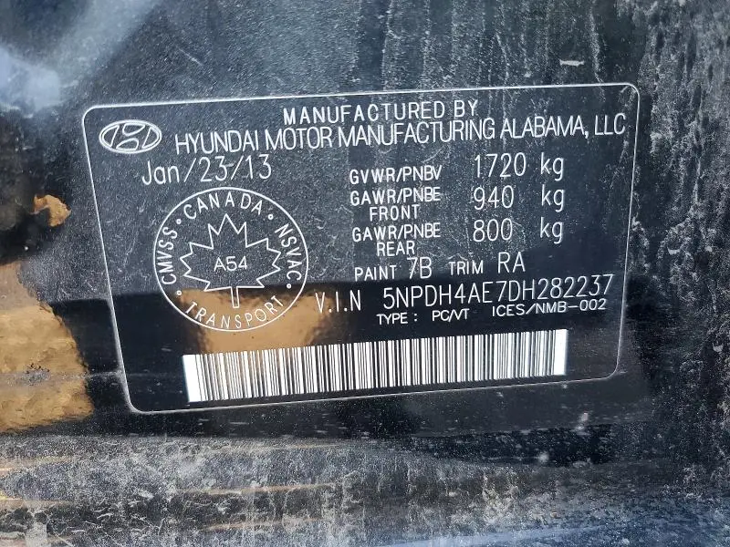 2013 HYUNDAI ELANTRA GLS  