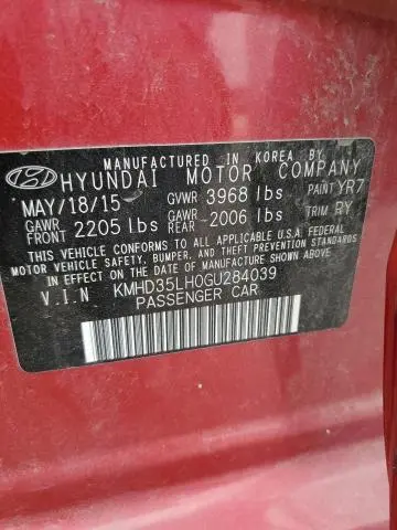 2016 HYUNDAI ELANTRA GT   