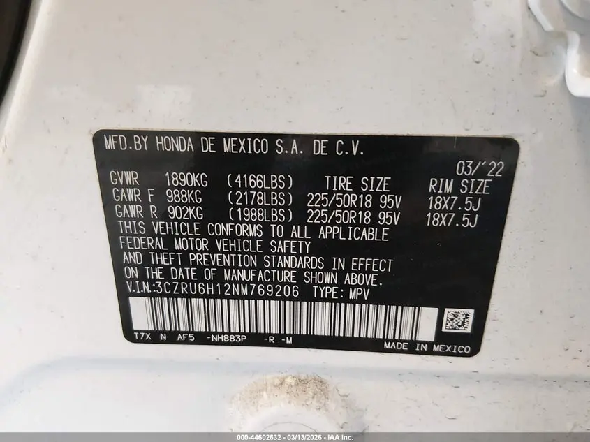 2022 HONDA HR-V AWD SPORT