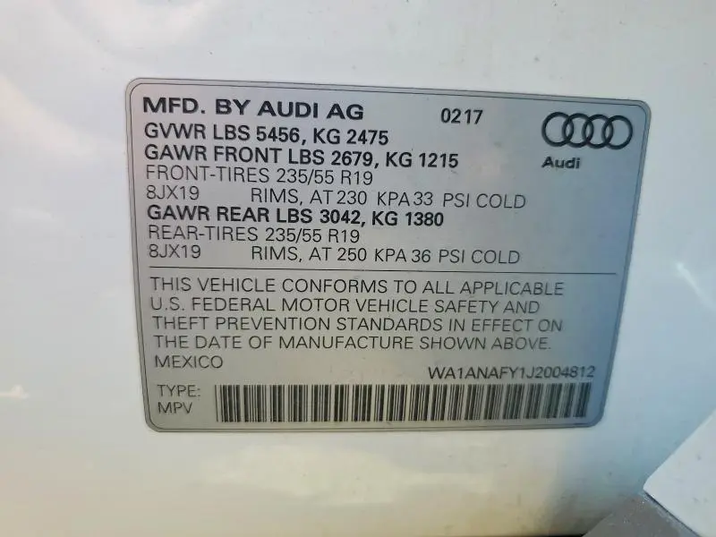 2018 AUDI Q5 PREMIUM  