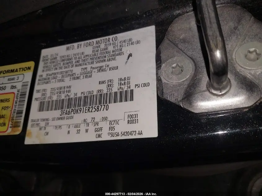 2014 FORD FUSION TITANIUM