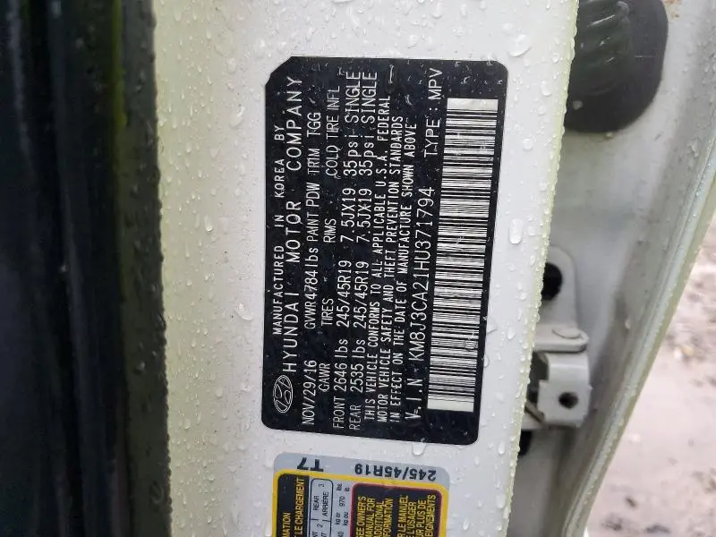 2017 HYUNDAI TUCSON SPORT  