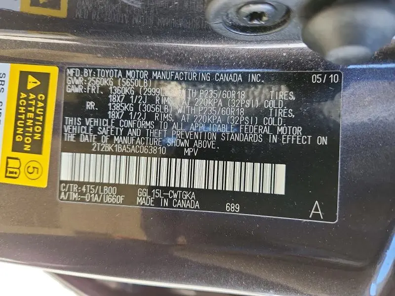 2010 LEXUS RX 350 BASE  