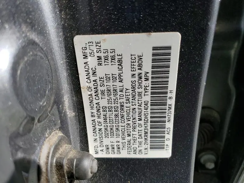 2013 HONDA CR-V EXL  