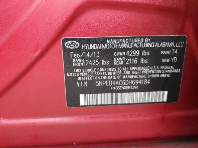 2013 HYUNDAI SONATA GLS  
