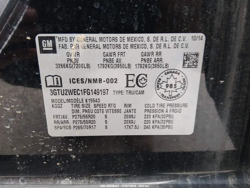 2015 GMC SIERRA 1500 DENALI